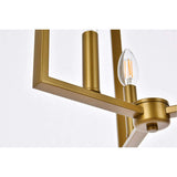 Elegant Lighting Living District Vino 3-Light Mid-Century Metal Pendant In Brass