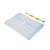 Neomate Expanding File Folder with Handle | 13-Pocket A4/FS Size Document and Certificate Organizer | Transparent Accordion Folder | Blue,Blue