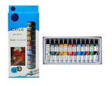 Banira Acrylic Paint Tubes, 12 Colours 12Ml Art Canvas, Water & Oil Crafts Paints Set (Acrylic Color)