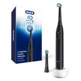 OralB iO Series 2 Rechargeable Electric Powered Toothbrush Starter Kit, Night Black with 2 Brush Heads Automatic Pressure Sen