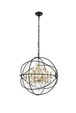 Living District Cordelia 6-Light Transitional Metal Pendant In Black And Gold