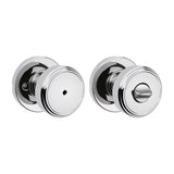 Kwikset Maven Interior Privacy Door Knob with Lock, Round Door Handle for Bathroom and Bedroom, Polished Chrome Keyless Turn Loc
