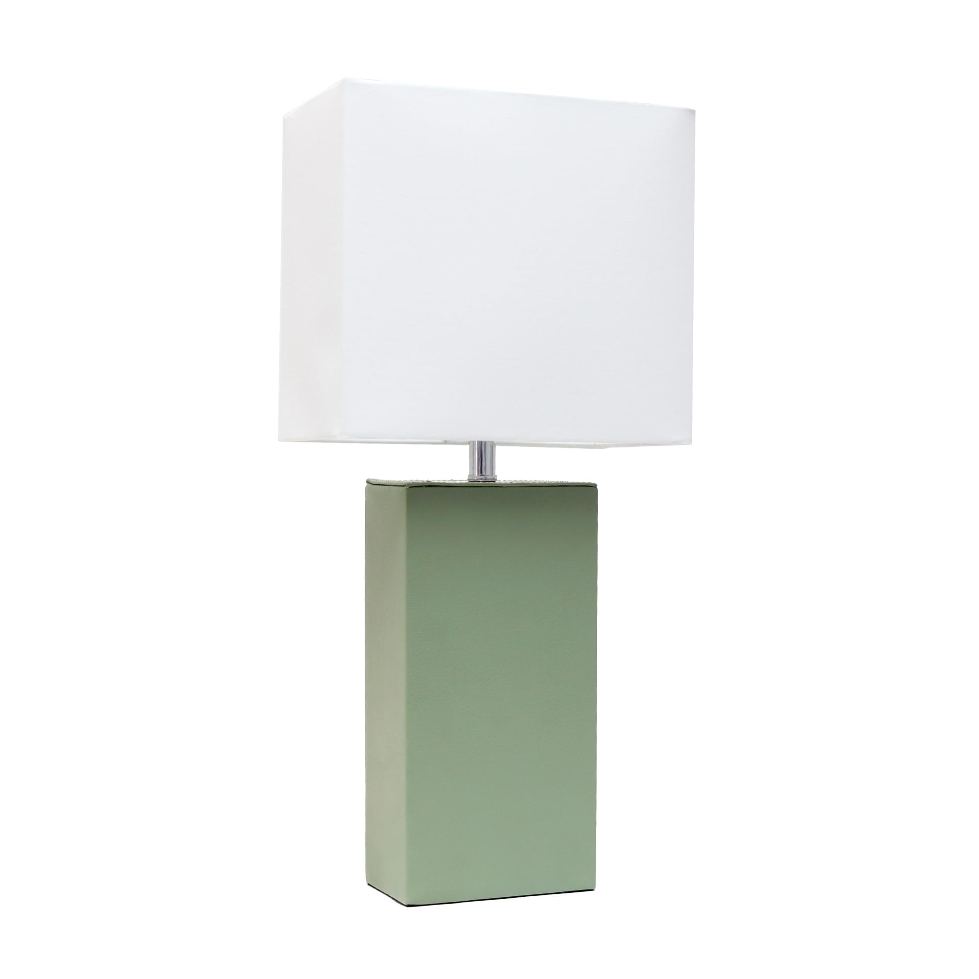 All The Rages Lexington 21' Engineered Wood & Leather Table Lamp In Sage Green