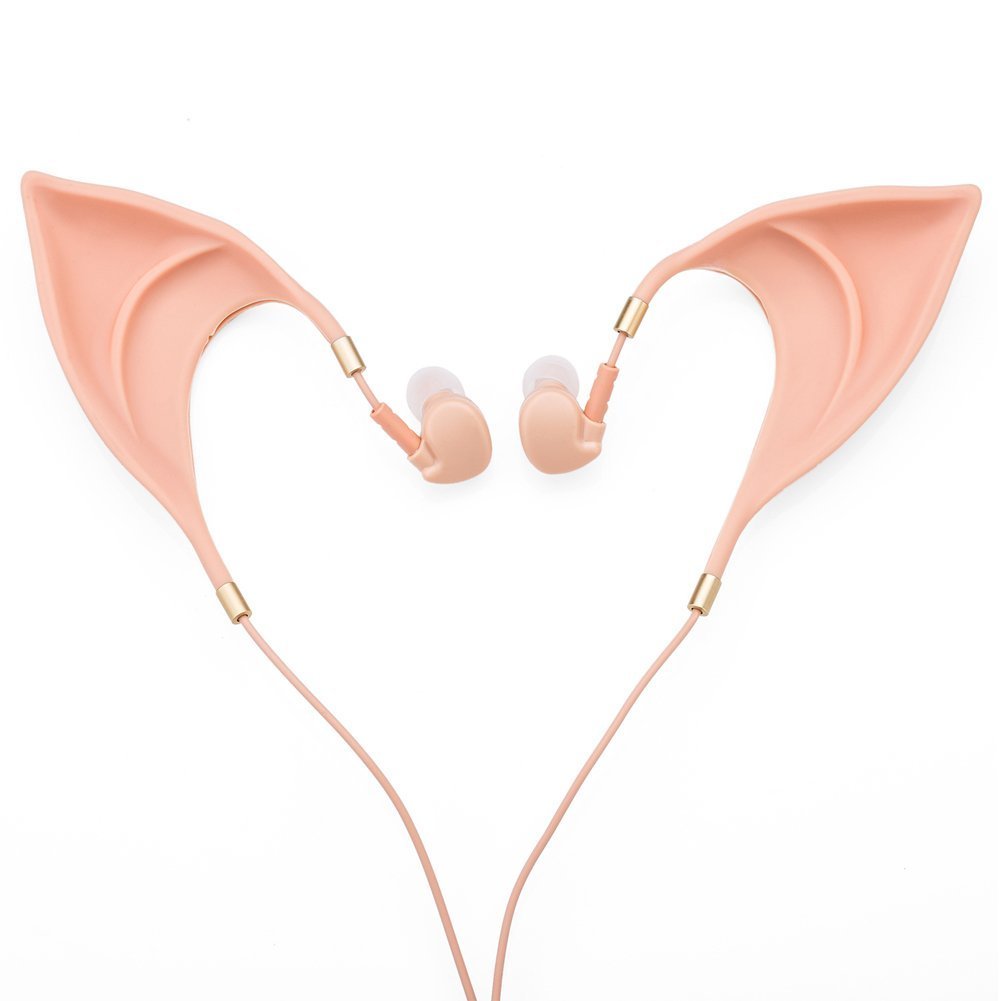 JINSERTA Elf Earbuds Headphones in-Ear Headphones Hands-Free Headset with Mic for iPhone/iPad Android/Computer Cosplay Headset