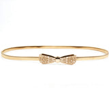 Romp Fashion Golden Cute Bowknot Stylish Stretchable Waist Belt For Girls And Women