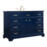 Elegant Decor Americana 48 Solid Wood And Metal Single Bathroom Vanity In Blue