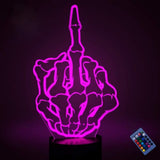 YTDZLTD Optical Illusion 3D Middle Finger Night Light 16 Colors Changing USB Power Remote Control Touch Switch Decor Lamp LED Ta