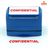 Confidential Pre Inked Rubber Stamp | Bright Red Office Confidential Stamp | Refillable Self Inking Document Stamp For Office & 