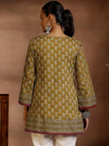 Libas Women'S Cotton Floral A-Line Kurti (290620R Olive Olive 2Xl