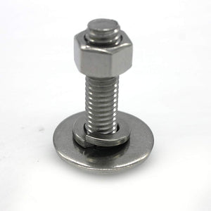 (10 Sets) 5/16-18x1 Stainless Steel Hex Head Screws Bolts, Nuts, Flat & Lock Washers, 18-8 (304) S/S, Fully Threaded by Bolt F