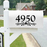 3 Mailbox Numbers Die Cut Decal Rustic Style Flowers House Number Address SignFront Door Decal Vinyl Lettering Farmhouse Decor 4