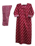 Anni Designer Women'S Cotton Blend Floral Straight Kurta With Pant (Pi-Rani-Gft_Pink_Medium),Pink,M