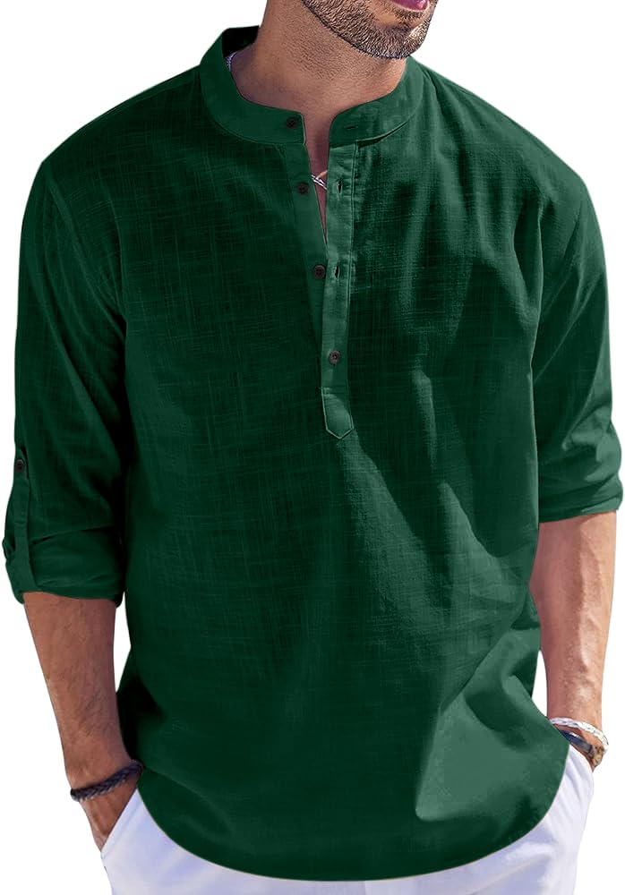 Bellstone Men'S Cotton Blend Solid Regular Fit Kurta (Kurta1500_Single_Dark Green_Xl