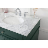 Elegant Decor Park Avenue 72 Metal Mdf Marble Double Bathroom Vanity In Green