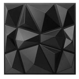 Art3d Decorative 3D Wall Panels in Diamond Design, 12x12 Matt Black for Home and Office Decor (33 Pack)