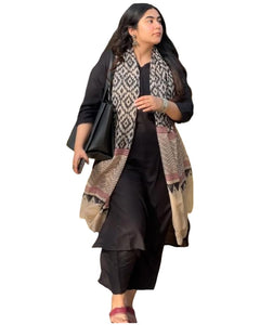 Anni Designer Women'S Rayon Viscose Straight Solid Kurta With Pant & Dupatta (Jamana Black-Vks05_Xxl_Black_Xx-Large),Black,2XL