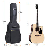36 Inch Acoustic Guitar Gig Bag Waterproof Dual Adjustable Shoulder Strap 5mm Padding Backpack with Accessories -For 36 Acoust