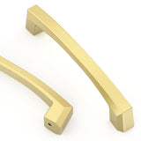 Asidrama 10 Pack 4 Inch(102mm) Brushed Gold Cabinet Pulls Heavy-Duty Solid Kitchen Cabinet Handles Gold Dresser Drawer Hardware 