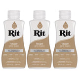Rit Dye - 8 Oz. Liquid Fabric Dye for Clothing, D cor, and Crafts - Taupe (3 Pack)