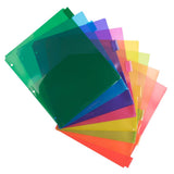 JAM PAPER Plastic Index 8Tab Dividers w/Double Pockets 9 3/4 x 11 1/2 Assorted MultiColor 8 Tabbed Dividers/Pack
