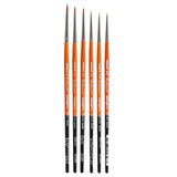KINGART B-023 Premium 6 pc. Radiant 6650 Series Spotter Artist Brush Set, Golden Synthetic Hair for Acrylic, Oil, Watercolor Pai