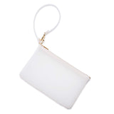 Pudinbag Women's Zipper Phone Wristlet | Beach Pouch | Water Resistant Silicone | Semi-transparent | Vegan (White)