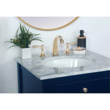 Elegant Decor Metropolis 24 Solid Wood And Metal Single Bathroom Vanity In Blue