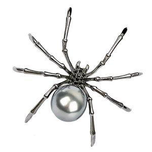ROSTIVO Spider Brooch Pins for Women and Men Witch Jewelry Halloween Pin Accessories (Dark Silver)