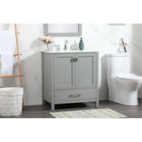 Elegant Decor Irene 30 Zinc Alloy Mdf Single Bathroom Vanity In Gray