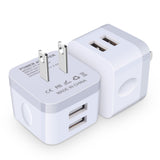 USB Wall Charger, Charging Cube,2Pack Flat USB Charger Block Charging Block Fast Charging Box Right Angle Plug Adapter for iPad 