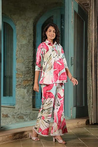 Leriya Fashion Women'S Rayon Printed Regular Kurta Set (Lf-W2149&Tr1116_Pink_S)
