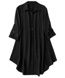 Leriya Fashion Western Dress || Rayon Solid Button Front Shirt Dress for Women || Roll Tab Sleeve & Collared Neck Flared Dress |