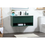 Elegant Decor Roman 40 Aluminum Alloy Mdf Single Bathroom Vanity In Green