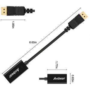 Anbear DisplayPort to HDMI Adapter, Display Port to HDMI Cable(Male to Female) for DisplayPort Enabled Desktops and Laptops Conn