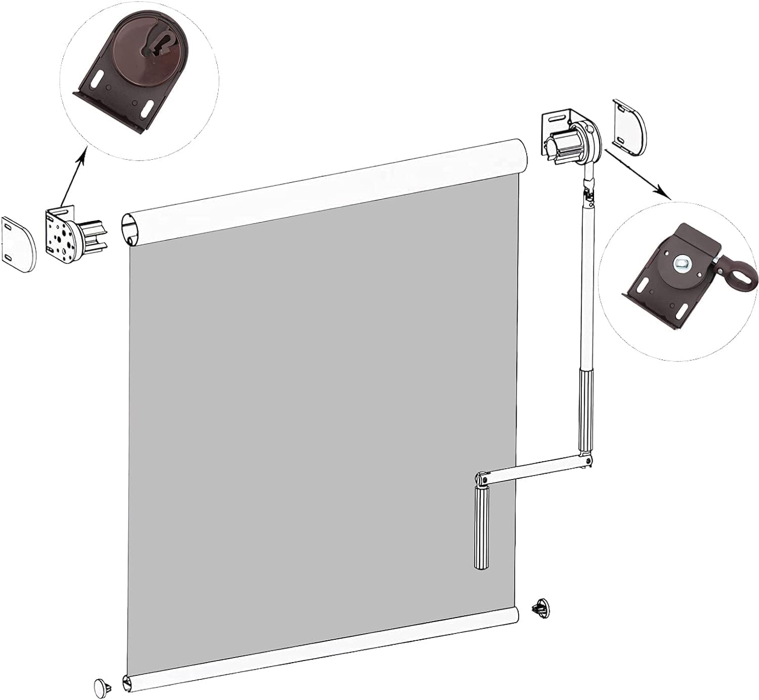 Universal Replacement Accessories, Installation Bracket for Coolaroo External Roller Blinds, Sunshade Curtains, Indoor and Outdo