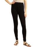 rangita Women Cotton Black Solid Full Length Churidar, M