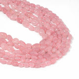 Yochus Irregular Rose Quartz Stone Beads for Bracelets 8-10mm, Blue Gemstone Bead for Jewelry Making Strand 15 Inch (45-50pcs)