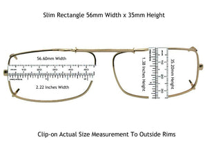 Slim Rectangle Non Polarized Clip on Sunglasses for Men and Women - Clip-On Sunglasses For Eyewear (Pewter Non Polarized Gray Le