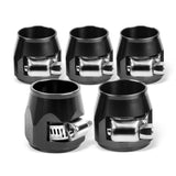 Aurorasters 4AN Flexible Rubber Hose Pipe Clamps 5PCS Hose Finisher Clamps Connector with Screw Band for 1/4 Fuel Line Aluminum 
