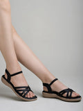 Shoetopia Women'S Snd-1080 Flat Sandal-5 Kids Uk (Snd-1080-Black)-Eu38,Black,5,B0D77PN9JS