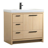 Elegant Decor Wyatt 36 Aluminum Alloy And Mdf Single Bathroom Vanity In Maple