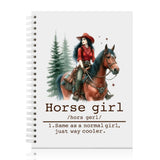 Mhfpl Horse Girl Funny Spiral Notebook, Western Cowgirl Notebook Journal Gifts for Women Horse Lovers, Birthday Gifts for Horse 