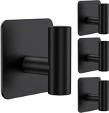 Aikzik 4 Pack Large Heavy Duty Wall Hooks - 26lb Max, Stainless Steel Adhesive Towel Hook, Shower Hooks for Hanging Towel, Coat,