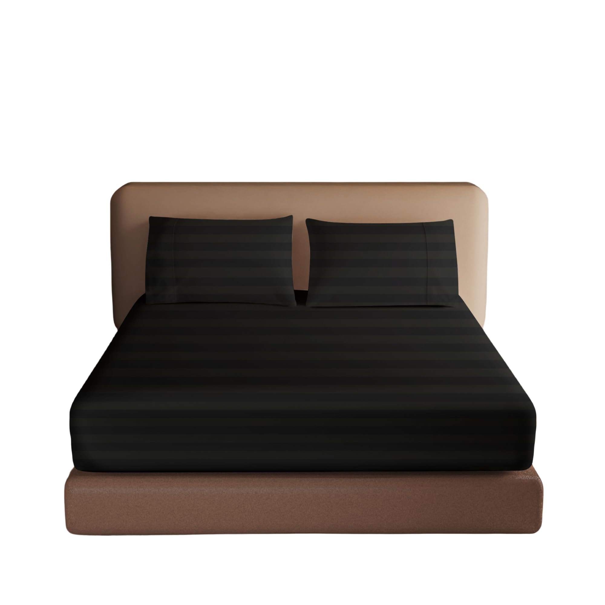 100% Egyptian Cotton Fitted Sheet Full Size, 600 Thread Count, Single Fitted Sheet Only,16 Deep Pocket Sheet, Soft & Elastic S