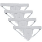 Mens Athletic Supporter Performance Jockstrap (4 Pack, White, XLarge)
