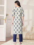 Pinkmint Kurta Set For Women Cotton Printed Straight Kurta With Pant (Pack Of 1) Multicolor11 2Xl