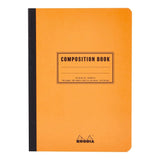 RHODIA 119208C - Flexible Notebook Cloth Back Composition Book Orange - A5 - Small Squares - 160 pages - White Clairefontaine Pa
