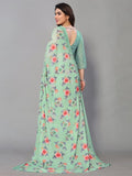 Satrani Womens Knit Pure Georgette Saree (2685S1118N_Mint Green)