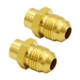 Hooshing 2PCS Brass Flare Tube Fitting 3/8 Flare to 1/8 NPT Female Thread Propane Gas Adapter Pipe Connector