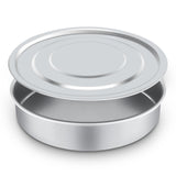 LVDALAB Lab Sieve Pan with Lid, Chromium-Plated Steel Test Sieves Pan, Analysis Sample Test Sieves for Industrial Laboratory, 7.